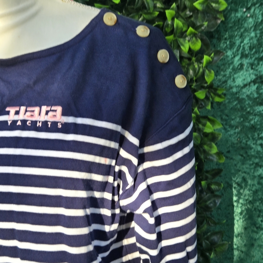 Vineyard Vines Navy and White Striped Shirt 270 - Picture 3 of 12